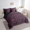 thumbnail image 3 of jejeloiu Gothic Damask Pattern 7-Piece Twin Bedding Sets,Victorian Baroque Bedding Comforter Set,Pink Black Sheet Sets For Adults,Breathable Home Decor Reversible, 3 of 8