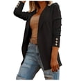 thumbnail image 1 of Bmisegm Haut Ample pour Femmes à Manches Longues Veste Décontractée Manteau Blouse pour Dames Manteaux pour Femmes Noir P, 1 of 9