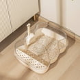 thumbnail image 4 of Semi-Closed Litter Tray, Open Cat Litter Boxes, Extra Large Anti-Splash Cat Litter Tray with Clear Flap and Litter Sifting Scoop, 4 of 7