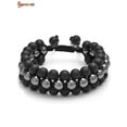 thumbnail image 3 of Spencer Women Men Tiger Eye Beads Bracelet - Essential Oil Lava Rock Diffuser Healing Natural Energy Stone Adjustable Yoga Bracelet "Black", 3 of 5