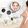 thumbnail image 2 of Espejo de maquillaje Rocollos 9 montado en la pared con aumento de 1X/10X, 2 of 7