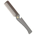 thumbnail image 1 of Peine de bolsillo plegable de acero inoxidable para hombres y mujeres negro, 1 of 5