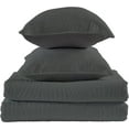 thumbnail image 3 of ONE CODE - All Season Lightweight Quilted Certified Recycled Microfiber Bedspread Coverlet Set with 2 Pillow Shams - King, Dark Gray, 3 of 6