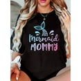 thumbnail image 1 of T-shirt Imprimé Queue de Poisson pour Maman pour Femmes, T-shirt à Manches Longues Confortable à Col Rond Simple et Décontracté, Printemps et Automne pour Femmesfête des Pères, Fête des Mères, Nouvel An, Fête du Printemps, Saint-Valentin Da, 1 of 6