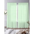 thumbnail image 3 of Green Grid Sheer Curtains 84 Inch Length 2 Panels Set, Checkered Plaid Gingham Lattice Trellis Print Voile Window Treatment Rod Pocket Curtains Sheers Drapes for Bedroom/Living Room/Kitchen 52"x84"x2, 3 of 7