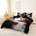 thumbnail image 3 of Homewish Watercolor Gradient Duvet Cover Queen,Geometric Artwork Queen Bedding,Black Red,Black Reversible,3-Piece,1 Duvet Cover and 2 Pillowcases, 3 of 6