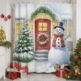 thumbnail image 3 of Christmas Snowman Shower Curtain, Xmas Tree Winter Holiday Gifts Waterproof Fabric Shower Curtains with 12 Hooks, Bathroom Curtain Set for Bathroom Accessories Decor, 66 x 72 Inches, 3 of 9