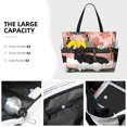 thumbnail image 3 of Pofeuu Black Cat Pink Bathroom Print Beach Bag,Waterproof Sandproof Beach Tote Bag, Large Capacity Foldable Beach Bags for Women, 3 of 7