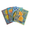 thumbnail image 2 of NOVICA Artisan Handmade Cotton Paper Greeting Cards Batik Floral Multicolor Yellow Holiday Decor Ornaments 'Flourishing Thailand' (Set of 4), 2 of 5