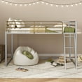 thumbnail image 2 of Furniture of America Two-Tone Kids Junior Metal Twin Loft Bed with Guardrails, Grey and Gold, 2 of 10