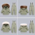 thumbnail image 6 of GiLiling Baby Winter Snowsuit Set - Faux Fur Hooded Puffer Jacket and Ski Bib Pants, 2 Piece Outfit (Green, 6-12 Months), 6 of 7