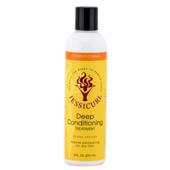 Jessicurl Deep Conditioning Treatment, Island Fantasy 8 fl oz. Intense Pampering for Dry Hair