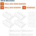 thumbnail image 2 of Picture Hang Solutions - 40-lb Capacity Wall Dog Wire Hanger with Screws and Safety Bumpers Set, 2 of 8