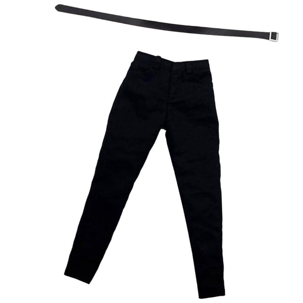 1/6 Piezas de Modelo de Ropa Masculina Pantalones Negros Pantalones Casuales Juguetes para Colección de de Acción de de PH