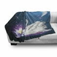 thumbnail image 3 of Swan Soft Flannel Fleece Blanket, Magic Lily and Fairy Swan at Night Swimming in Lake Under Moon and Stars Picture Art, Cozy Plush for Indoor and Outdoor Use, 50" x 70", Blue White, by Ambesonne, 3 of 6