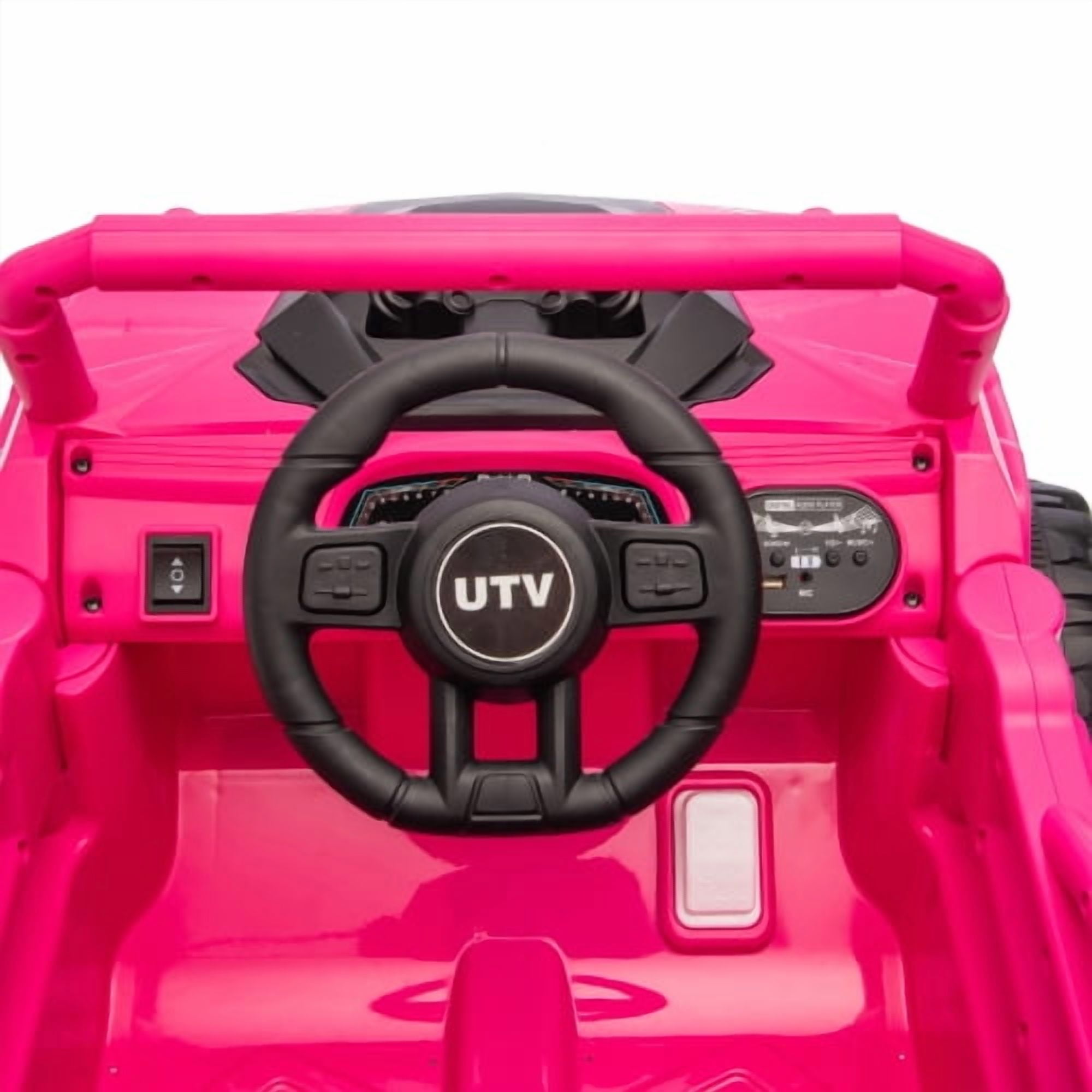 HappyToysWorld 12V Kids Electric Off-Road Truck Remote Control 4-Wheel Suspension Grippy Tires