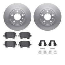 Dynamic Friction Company Rear Geospec Brake Rotors with 5000 Euro Ceramic Brake Pads includes Hardware 4612-73019