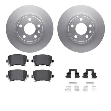 Dynamic Friction Company Rear Geospec Brake Rotors with 5000 Euro Ceramic Brake Pads includes Hardware 4612-73019