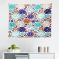 thumbnail image 1 of Clock Tapestry, New Year Theme with a Clock and Glass Balls Illustration Christmas Xmas Celebration Pattern, Fabric Wall Hanging Decor for Bedroom Living Room Dorm, 2 Sizes, Blue, by Ambesonne, 1 of 1