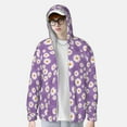 thumbnail image 2 of Fuzoiu Daisies Flowers Print Unisex Sun Protection Hoodie,UPF 50+ Light Jacket,Full Zip Sun Protection Hoodie,Long Sleeve Sun Shirts,for Outdoor Activities-X-Large, 2 of 7