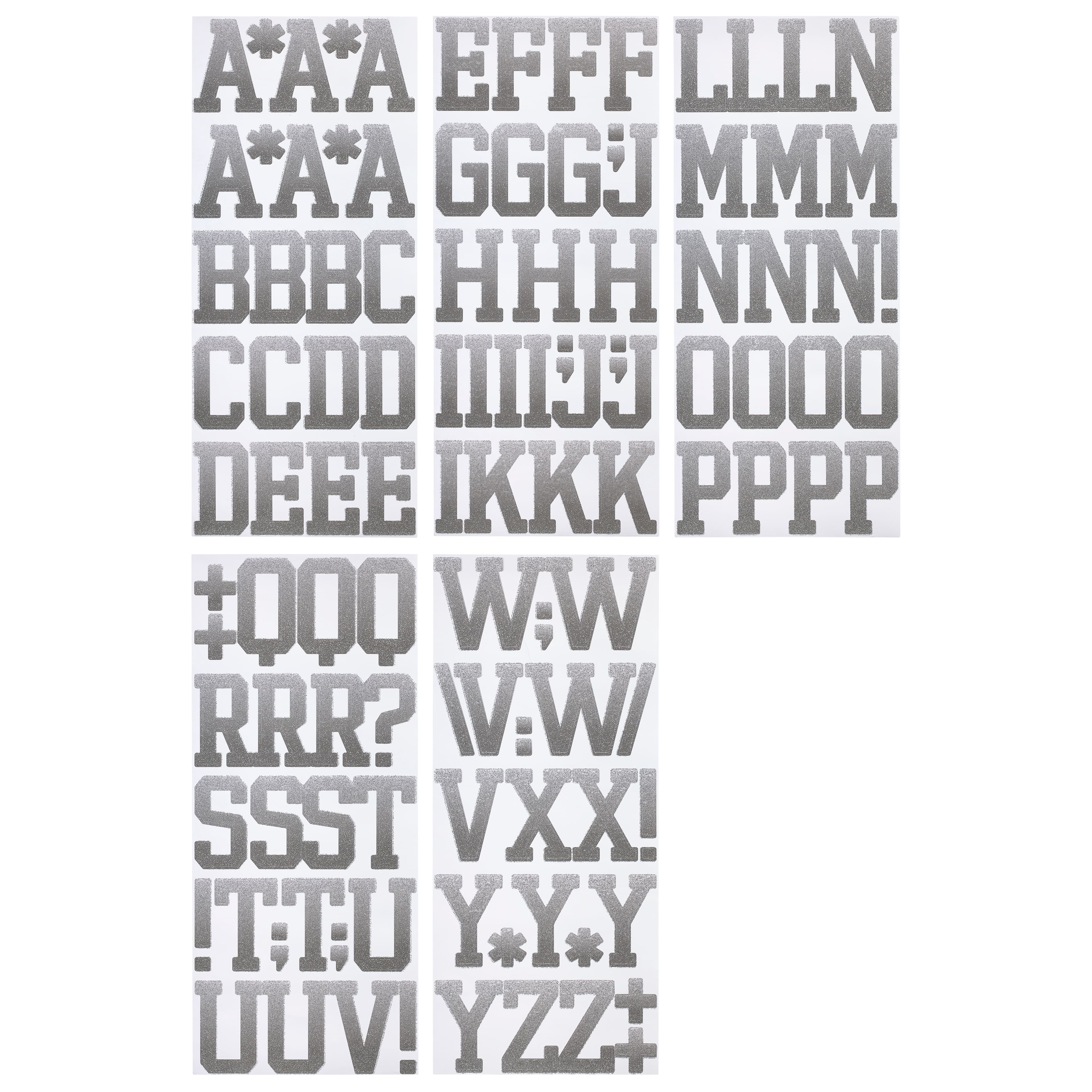 Recollections Silver Glitter Ombre Alphabet Stickers, 6 Packs: 117 ct. (702 total)