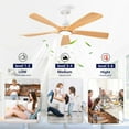 thumbnail image 6 of 52 inch Ceiling Fan with Light, Solid Wood Blades DC Motor Remote Control, 6 of 9