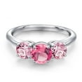 thumbnail image 3 of Gem Stone King 925 Sterling Silver Pink Mystic Topaz and Pink Lab Grown Diamond Engagement Ring for Women | 2.50 Cttw | Round 6MM | Gemstone November Birthstone | Size 5, 3 of 6