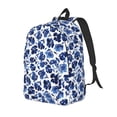 thumbnail image 1 of Saiise Blue Ink Flowers Print Laptop Backpack - Adjustable Shoulder Straps, Water-Resistant, Large Capacity, Stylish Design, Unisex for School, Office, Travel-Small, 1 of 5