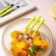 thumbnail image 4 of Tenedor de fruta de acero inoxidable,tenedor occidental para postre y ensalada con dos dientes para pasteles,ensaladas y refrigerios, 4 of 5