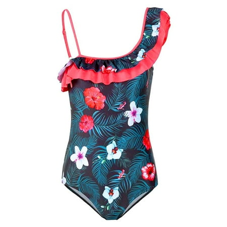 

Yuanyu Kids Girls One Piece Swimsuits Ruffle Beach Bathing Suit 1-8 Years