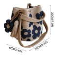 thumbnail image 2 of FHLFN717 Handmade Crochet Flower Tote Knit, Floral Purse Bag, Boho Beach Handbags Crossbody Shoulder Bag for Women Vacation, 2 of 6