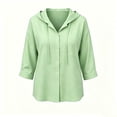 thumbnail image 6 of Akmaiox Sun Shirt Cardigan Women 7 8 Sleeve Button Down Hoodies Portable Lightweight Jacket Hooded with Drawstring Summer Vacation Beach S‑2XL, 6 of 7