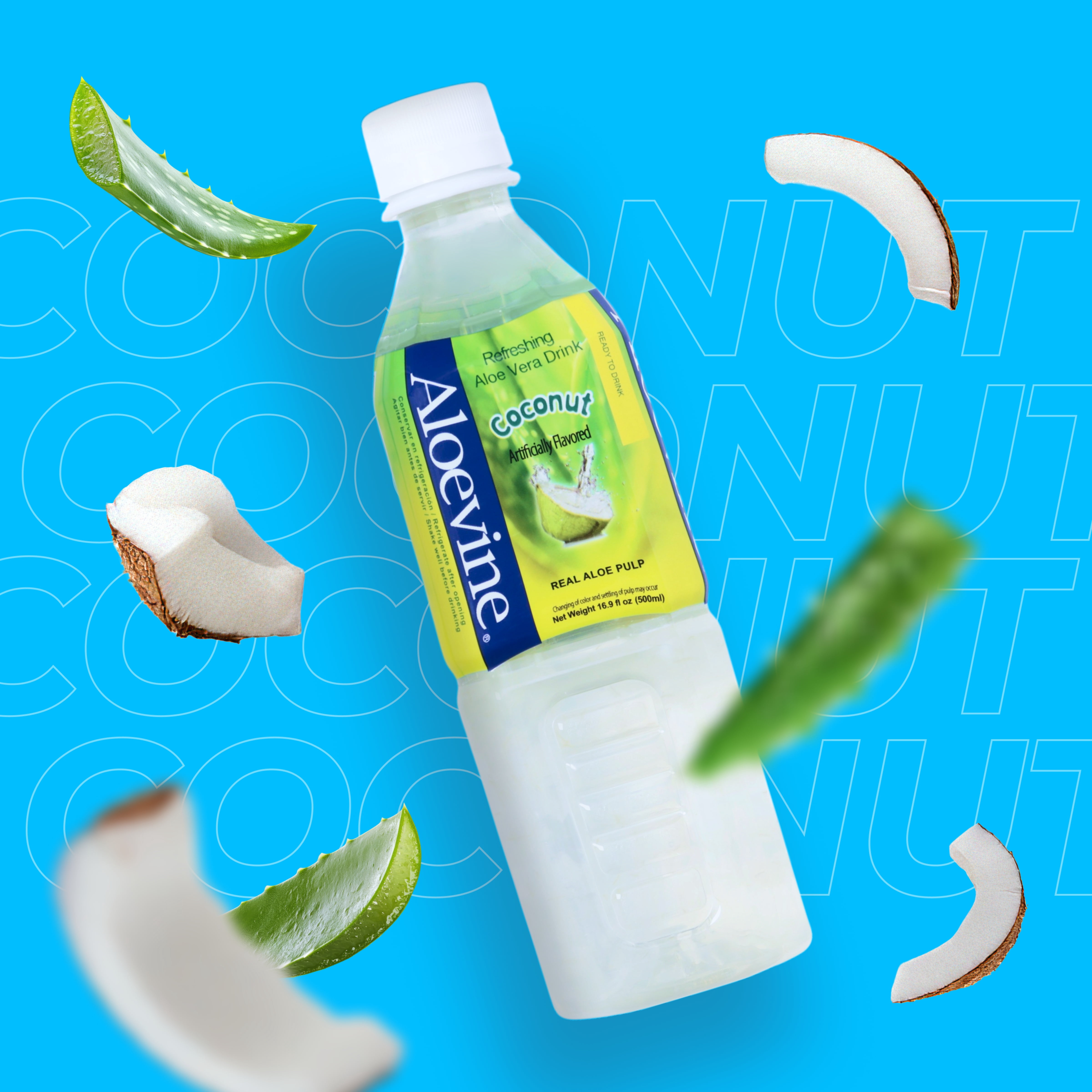 Aloevine Coconut Aloe Vera Drink with Aloe Pulp, 16.9 fl oz, 10 Count  Bottles - Walmart.com