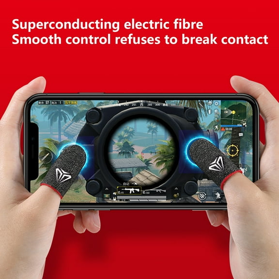 Vnanda 5Pairs Finger Sleeves for Gaming, Game Controller Finger Thumb Sleeves Anti-Sweat Breathable Finger Covers Silver Fiber