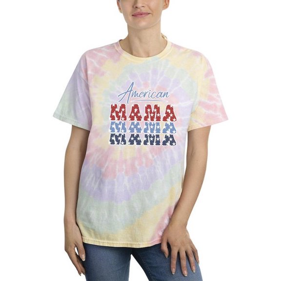 American Mama Banner Tie Dye Spiral Women -Image by Shutterstock, Female Medium