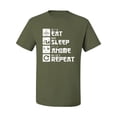 thumbnail image 2 of Wild Bobby, Eat Sleep Anime Repeat, Anime, Men Graphic Tee, Military Green, 5X-Large, 2 of 4