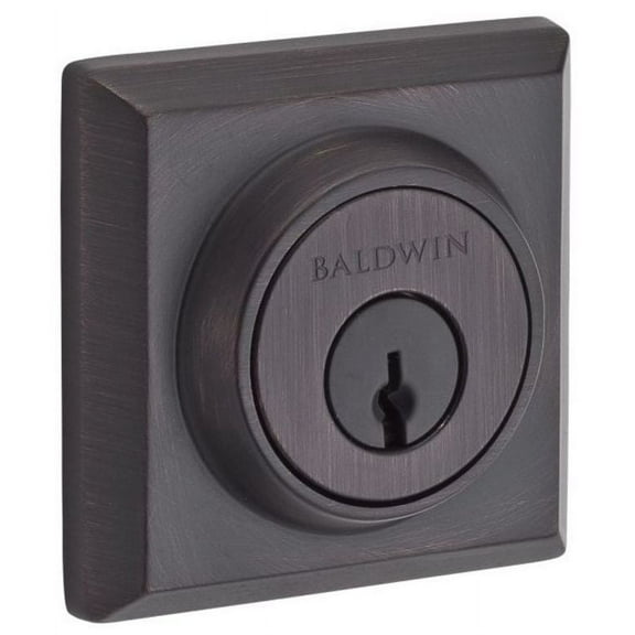 Baldwin Reserve SCTSD112 Single Cylinder Traditional Square Deadbolt Venetian Bronze Finish
