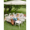 thumbnail image 3 of Outdoor Tablecloth with Umbrella Hole and Zipper, Orange Blue Fall Rectangle Table Cloth 60x120 Inch Waterproof Tablecloth, Pumpkins Retro Botanical Thanksgiving Picnic Table Cover for Patio Camping, 3 of 7
