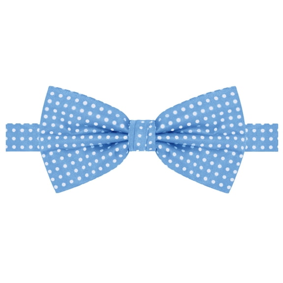 Jacob Alexander Men's Polka Dot Print Pre-Tied Adjustable Banded Bow Tie - Sky Blue