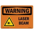 thumbnail image 1 of SignMission OS-WS-A-1218-L-12661 12 x 18 in. OSHA Warning Sign - Laser Beam, 1 of 1
