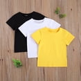thumbnail image 2 of T-shirt en Coton Uni pour Enfants, Haut Unisexe à Manches Courtes et Col Rond, Article Simple et Classique pour l'Été, 2 of 5