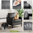 thumbnail image 4 of LAZZO Black Faux Leather Accent Chair with Arms, Modern Small Office Chair with Metal Legs for Living Room Bedroom Waiting Room, 4 of 7
