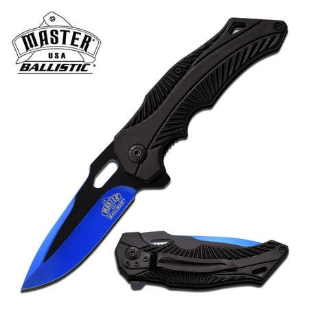 SPRING-ASSIST FOLDING POCKET KNIFE Blue Black Blade Tactical Blade EDC