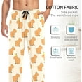 thumbnail image 4 of HPINK-T Cute Capybara Men's Cotton Pajama Pants Soft Comfy Sleep & Lounge Pants Pjs Bottoms with Pockets, 4 of 7