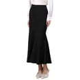 thumbnail image 4 of INSPIRE CHIC Women's Fishtail Long Skirt High Waist Work Office Maxi Mermaid Skirts S Black, 4 of 5