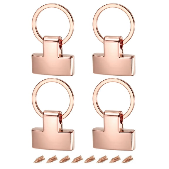 4Pack 22mm/ 0.87" Key Fob Hardware with Keychain Ring Purse Bag Hardware 20mm O Ring Rose Golden