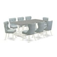 thumbnail image 6 of East West Furniture V-Style 9-piece Wood Dining Room Table Set in White/Blue, 6 of 10