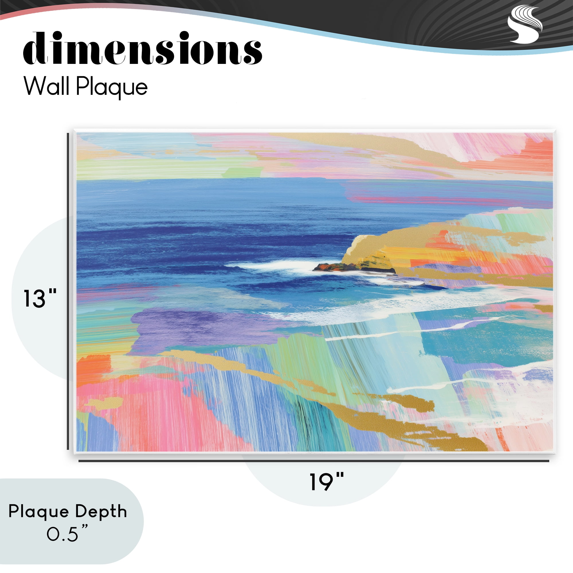 Stupell Industries Hawaii Coastline Abstraction Wall Plaque Art, design by Chromatic Storm Studio
