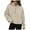 Beige, variant on Womens Clothing Women's Solid Sweatshirt Women's Fashion Casual Zipper Long Sleeved Loose Solid Color Hoodie