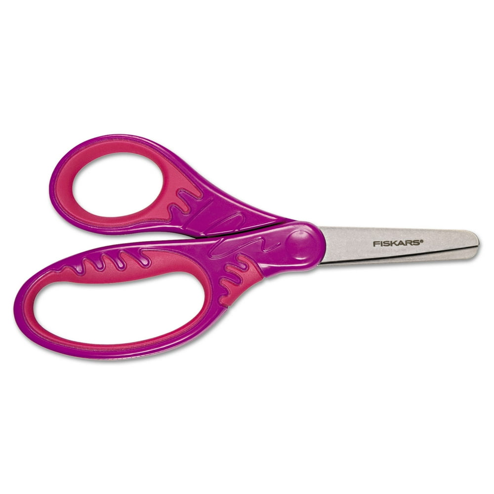 Fiskars 5" Kids Scissors Blunt Tip New SoftGrip (2 pattern & 4